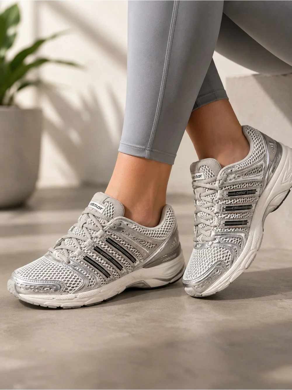 Adidas Adistar Control 5 W Silver Metallic Y2K Sneakers Women’s Size 7 NEW